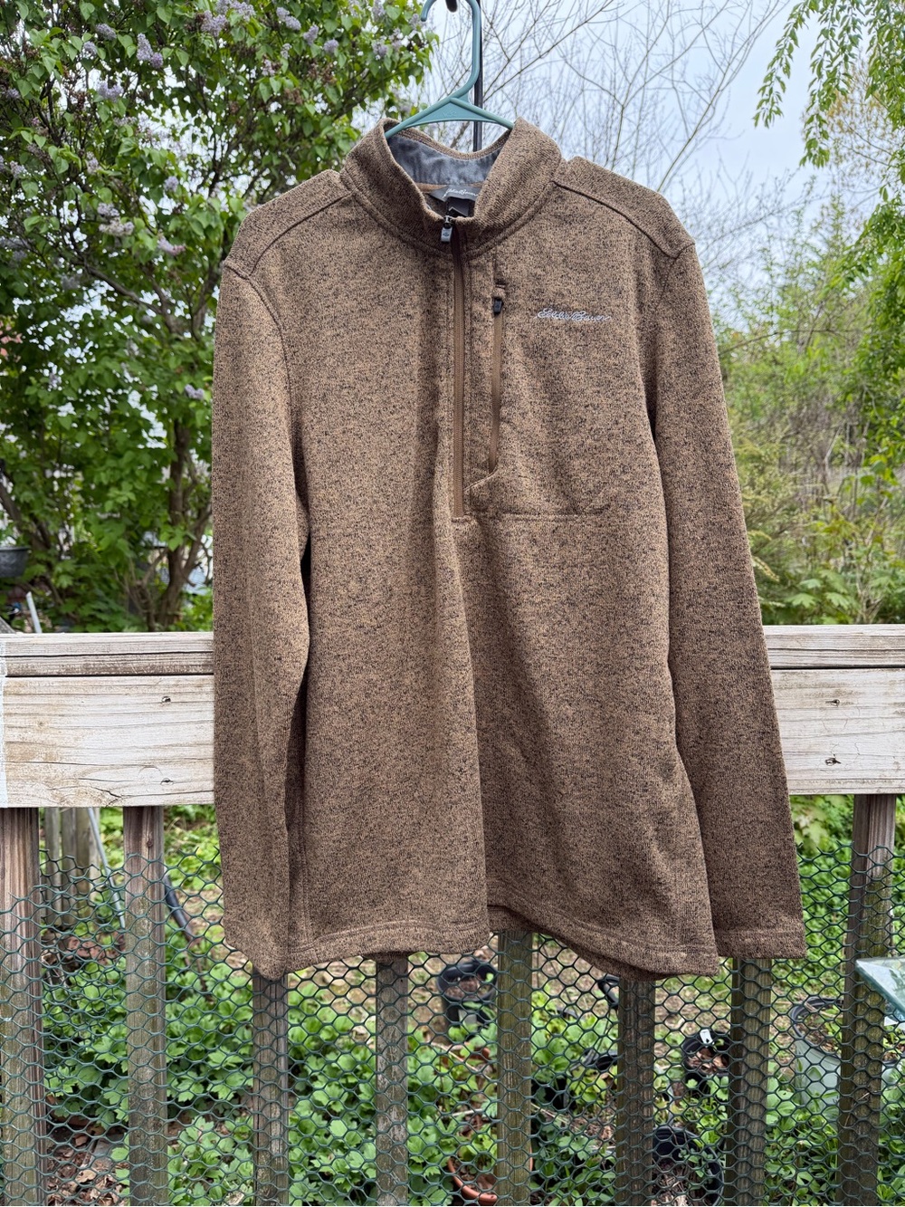 Eddie Bauer XL Tall Poly Fleece Lined Men’s Top Zip W One Top Zip Pocket